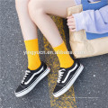 Heißer Verkauf Großhandel Damen Socken Herbst Winter Plain Reine Farbe Baumwolle Damen Socken